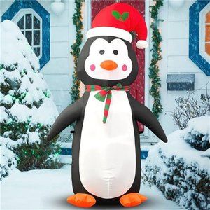 5ft Tall Cute Penguin Inflatables Outdoor Xmas Winter Animal Blow Up Decor